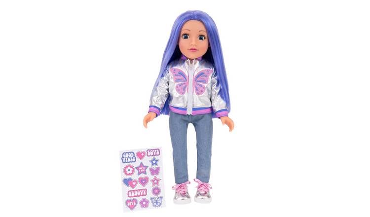 Kids DesignaFriend Fashion Riley Doll - 18inch/46cm With Cool Sticker Sheet