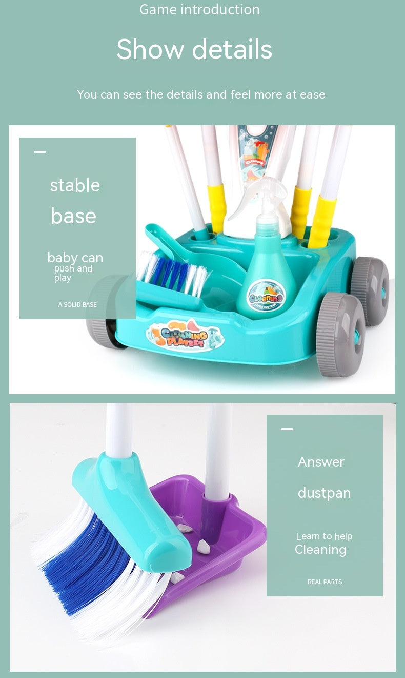 Kids Cleaning And Sweeping  Trolley Role Play Toy