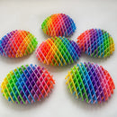 Rainbow Mesh Fidget Worm Toy – Stretchy Sensory Stress Relief Toy