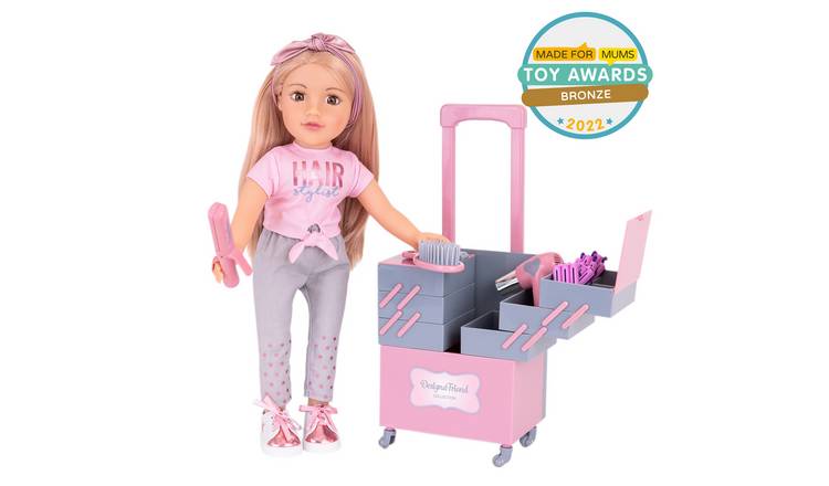 Kids DesignaFriend Kristin Stylist Doll 18-Inch Doll and Accessories Pretend Salon Toy