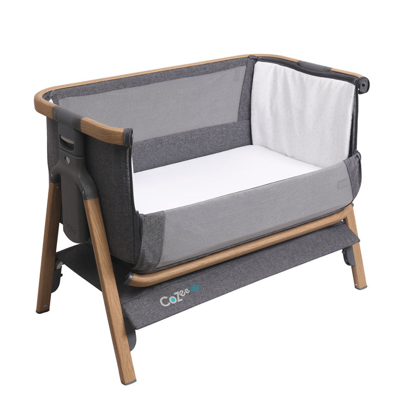 Tutti Bambini Cozee Air Bedside Rocking Crib, Oak & Charcoal