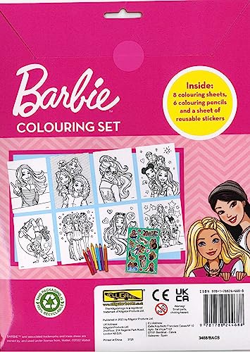 Barbie Colouring Set Barbie Doll Movie Coloured Pencil & Sticker Set