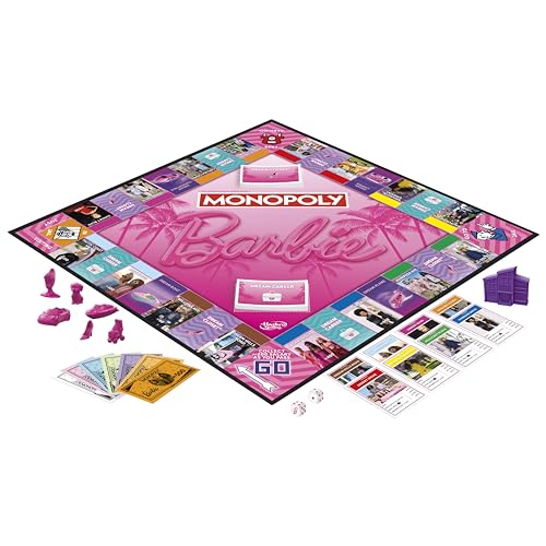 MONOPOLY Barbie Edition Board Game Ages 8+ Fun Family Games