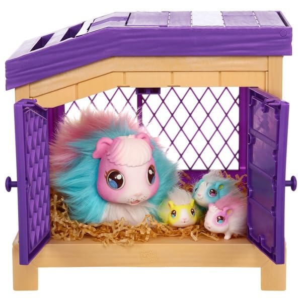 Kids Little Live Pets Guinea Pig Toy with Cage, Bed, Food and Accessories Rainbow Edition