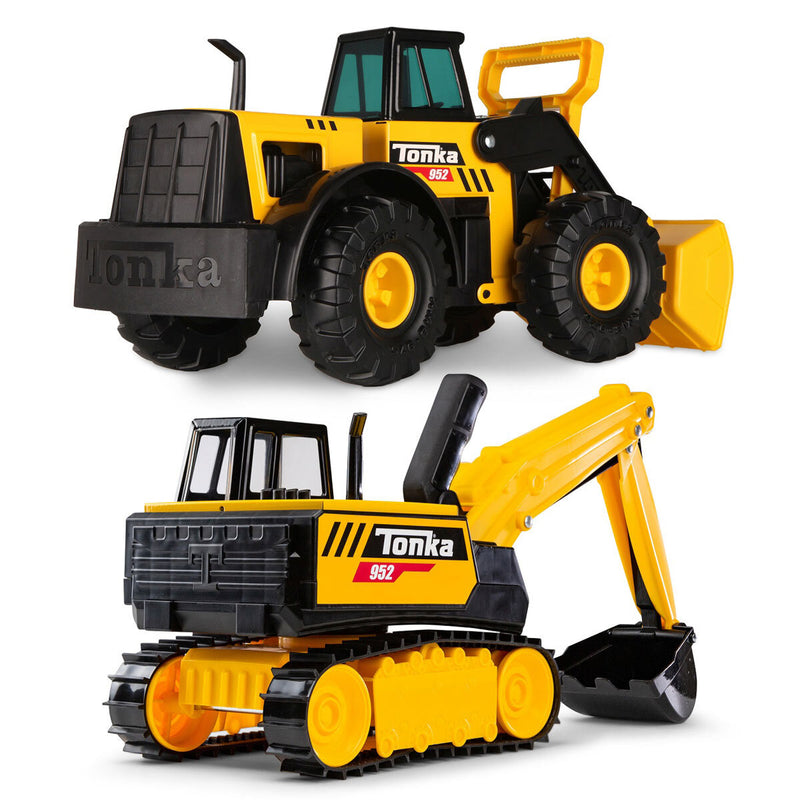 Tonka Steel Classics Front Loader & Excavator Bundle (3+ Years)