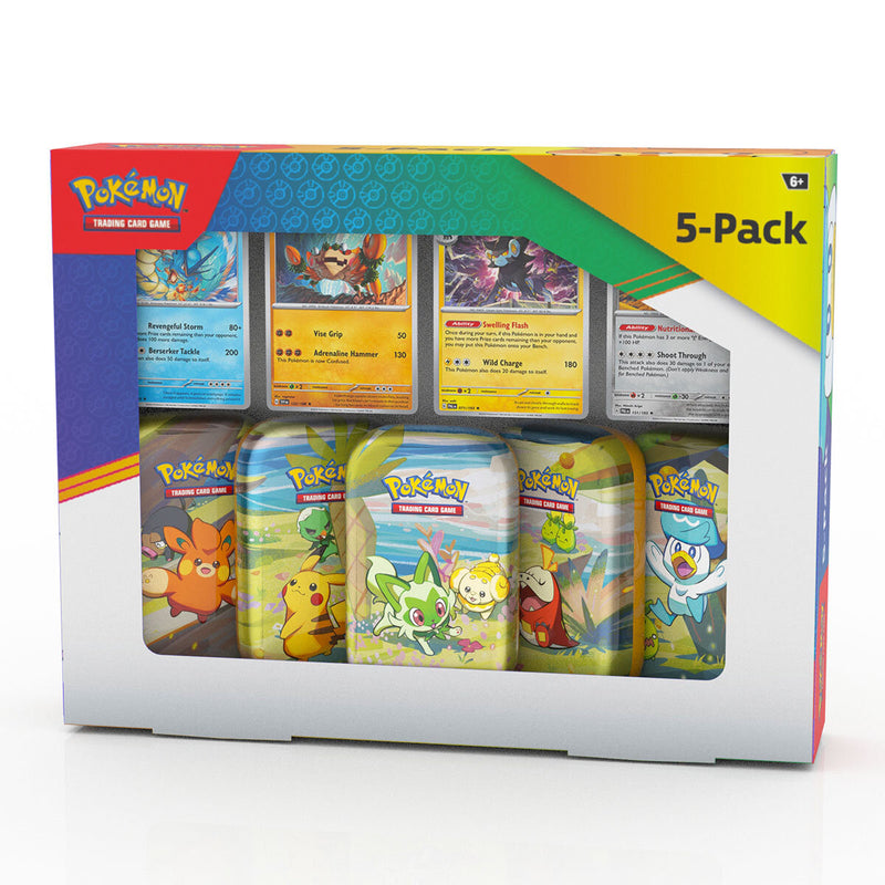 Pokemon 5 Pack Mini Tins & 4 Promo Cards (6+ Years)