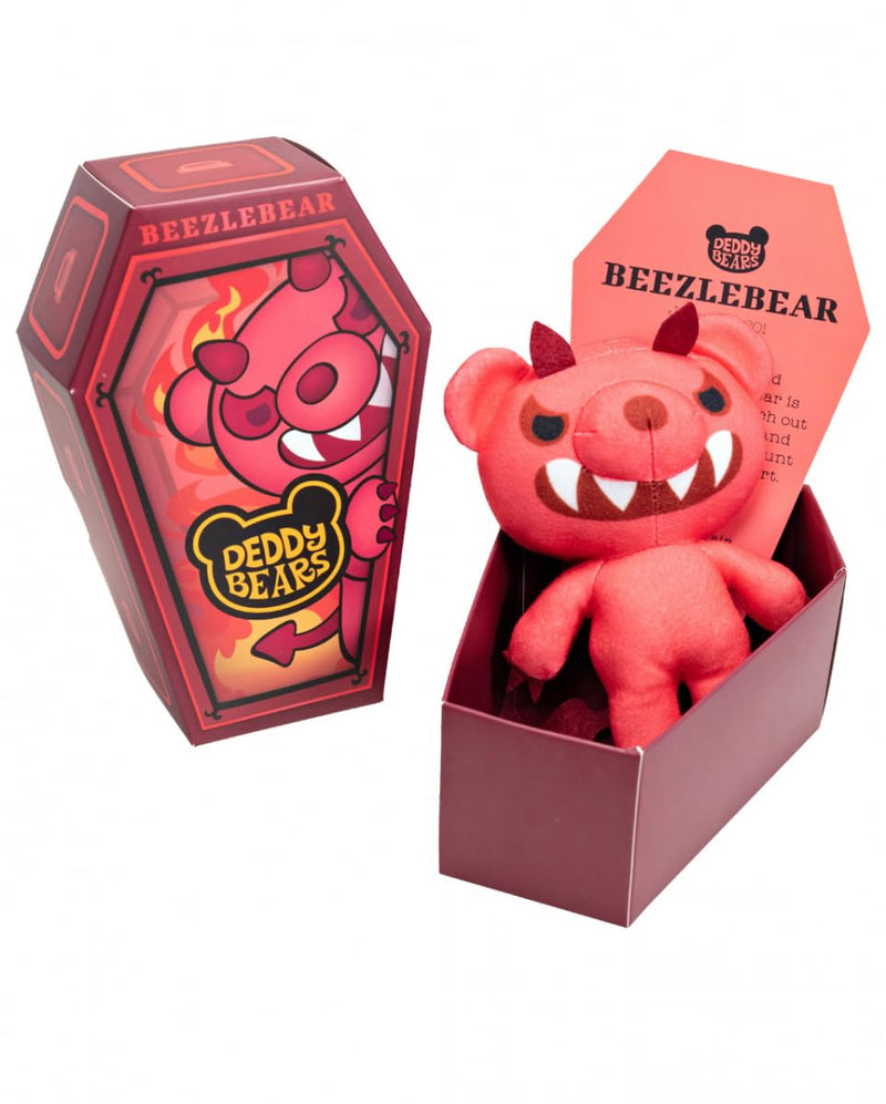 Horror-Shop Little Beezlebear Deddy Bear In Coffin 14cm