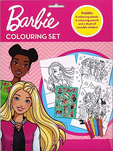 Barbie Colouring Set Barbie Doll Movie Coloured Pencil & Sticker Set