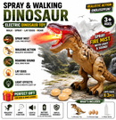 Electric Walking Dinosaur Toy with Spray, Lights & Sound