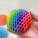Rainbow Mesh Fidget Worm Toy – Stretchy Sensory Stress Relief Toy