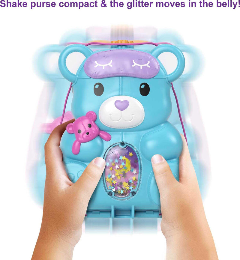 Polly Pocket Teddy Bear Wearable Purse with Micro Dolls and Accessories