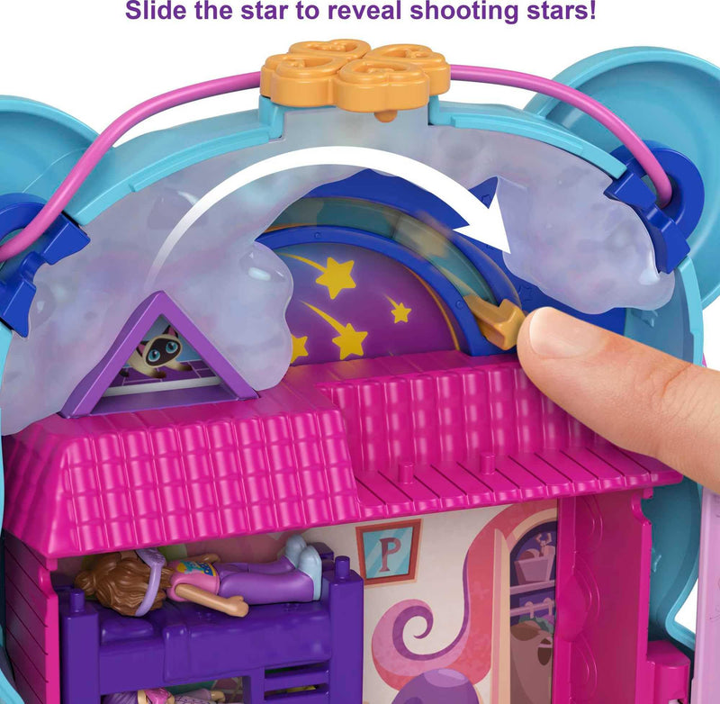 Polly Pocket Teddy Bear Wearable Purse with Micro Dolls and Accessories