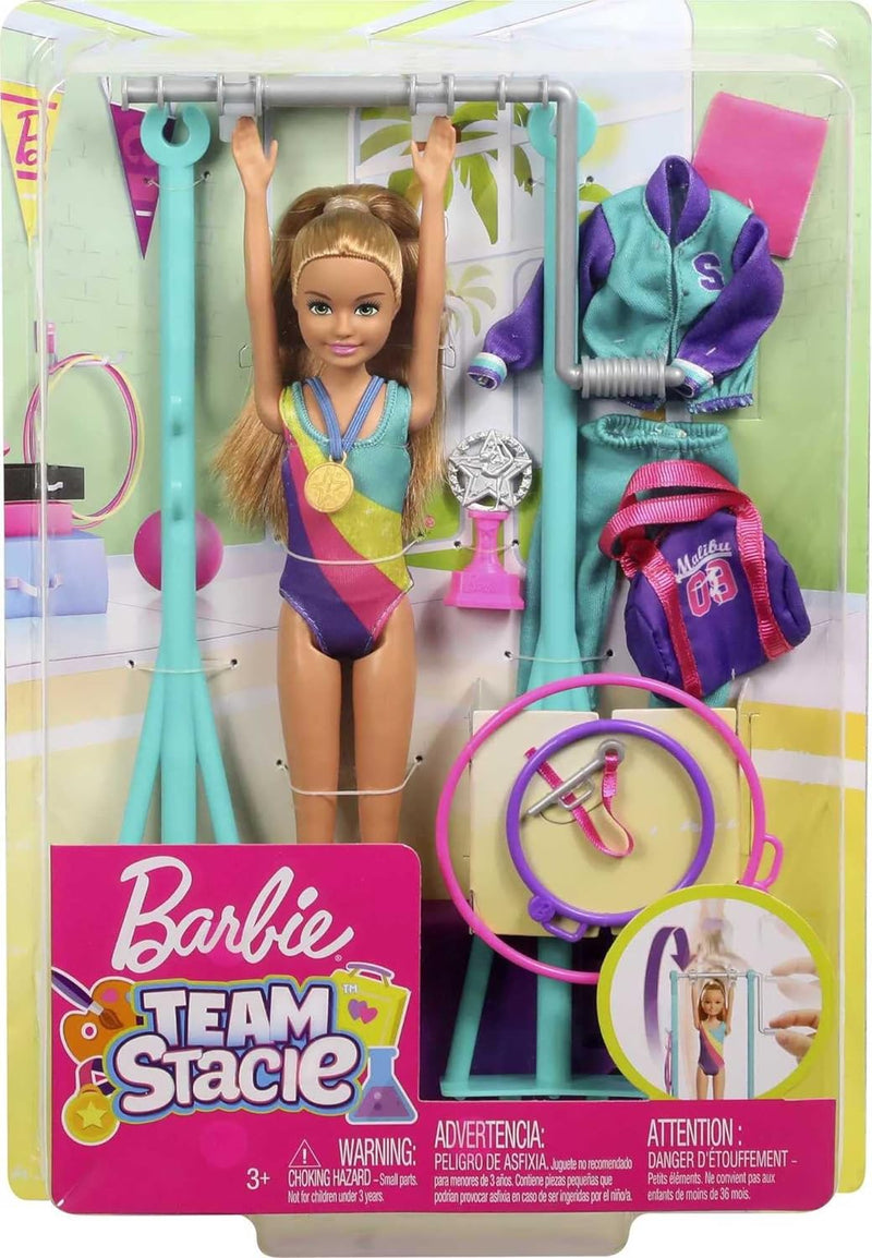 Barbie Team Stacie Doll and Gymnastics Playset with Spinning Bar 