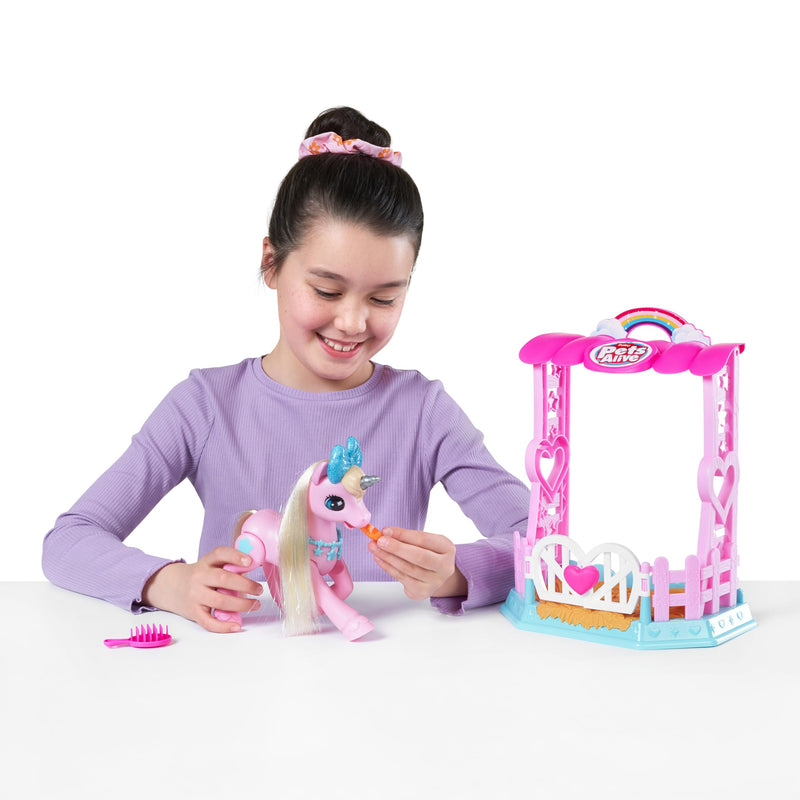 Pets Alive My Magical Unicorn and Stable Interactive Robotic Toy Playset By ZURU