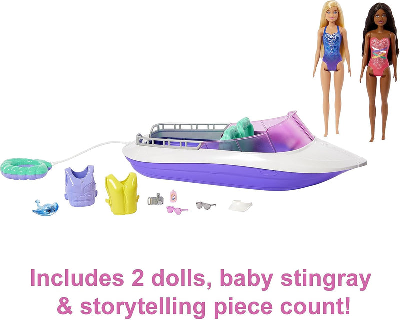 Barbie Mermaid Power Dolls Boat and Accessories