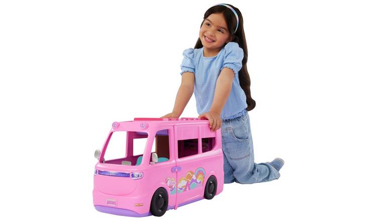Barbie Dream Camper Playset with Roof Tent & Swing + Free Activity Book