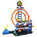 Hot Wheels Mega Loop Garage Playset with 1 Die-Cast Car + Free Activity Book