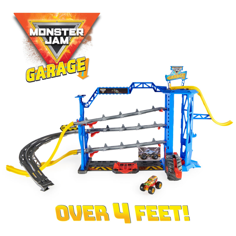 Monster Jam Garage Playset with 1:64 Grave Digger