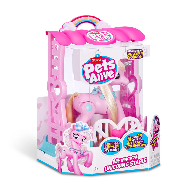 Pets Alive My Magical Unicorn and Stable Interactive Robotic Toy Playset By ZURU