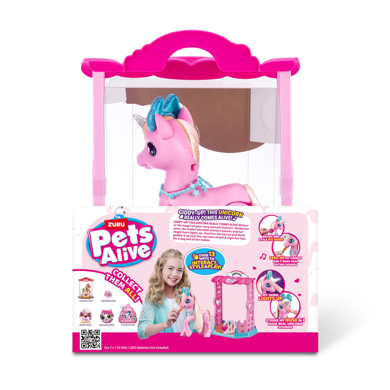 Pets Alive My Magical Unicorn and Stable Interactive Robotic Toy Playset By ZURU