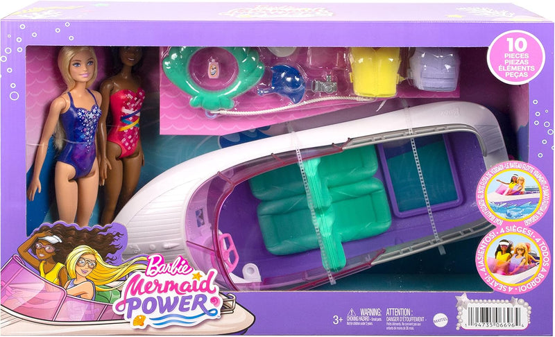 Barbie Mermaid Power Dolls Boat and Accessories