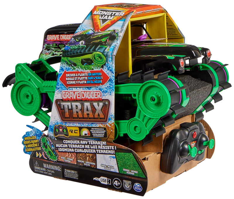 Monster Jam Grave Digger Trax All-Terrain Remote Control Outdoor Vehicle