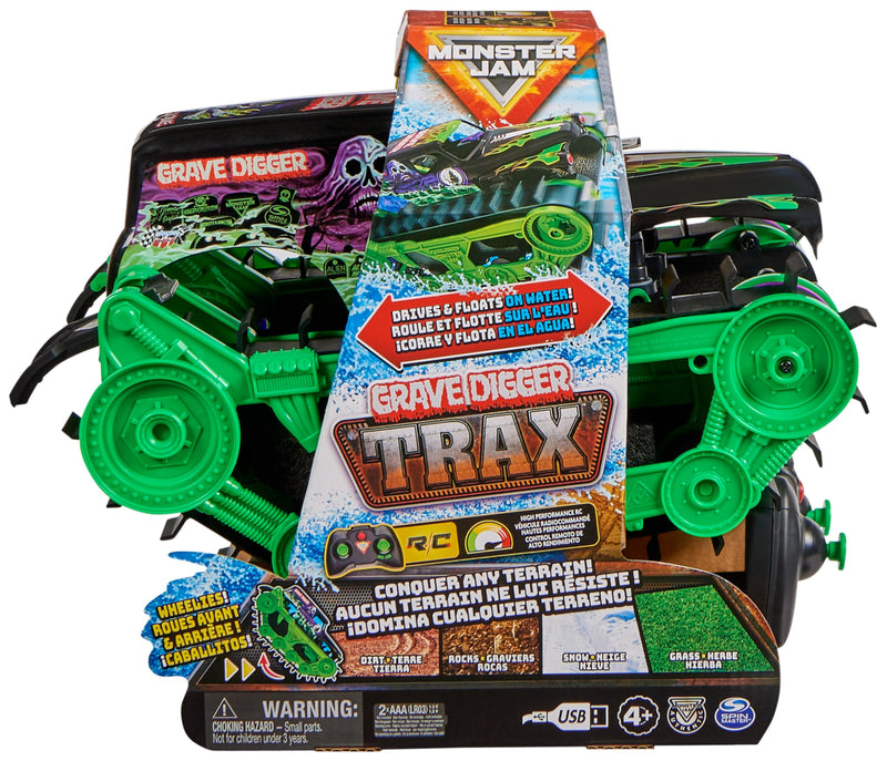 Monster Jam Grave Digger Trax All-Terrain Remote Control Outdoor Vehicle