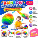 Rainbow Mesh Fidget Worm Toy – Stretchy Sensory Stress Relief Toy