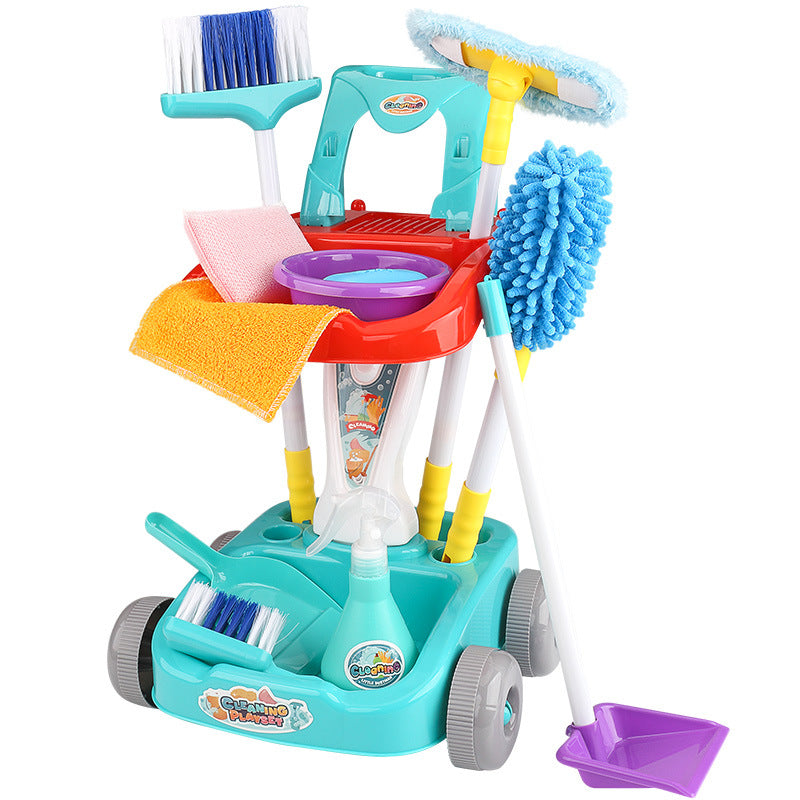 Kids Cleaning And Sweeping  Trolley Role Play Toy