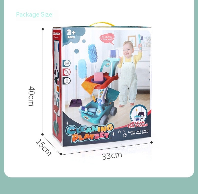 Kids Cleaning And Sweeping  Trolley Role Play Toy