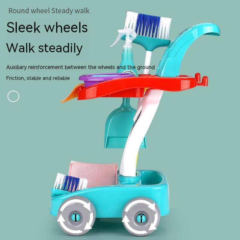 Kids Cleaning And Sweeping  Trolley Role Play Toy