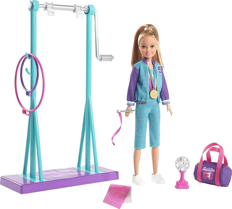 Barbie Team Stacie Doll and Gymnastics Playset with Spinning Bar 