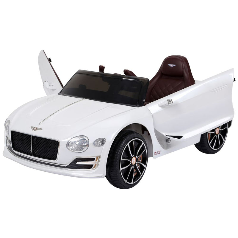 Electric Ride-on Car w/ LED Lights Music Parental Remote Control White