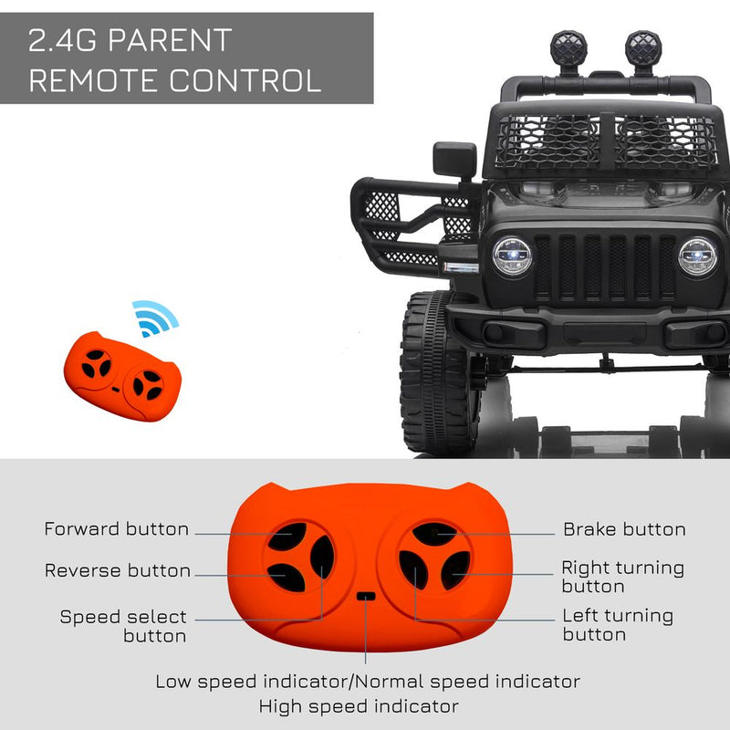 12V Kids Electric Ride On Car Truck Off-road Toy Remote Control Black