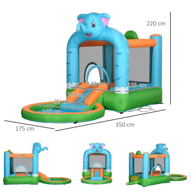 4 in 1 Inflatable Elephant-Themed Water Park, for 3-8Yrs