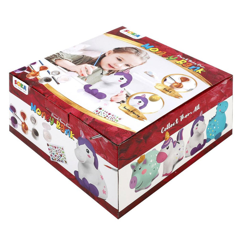 SOKA Paint Your Own Money Bank Arts & Crafts Kit Activity - Unicorn