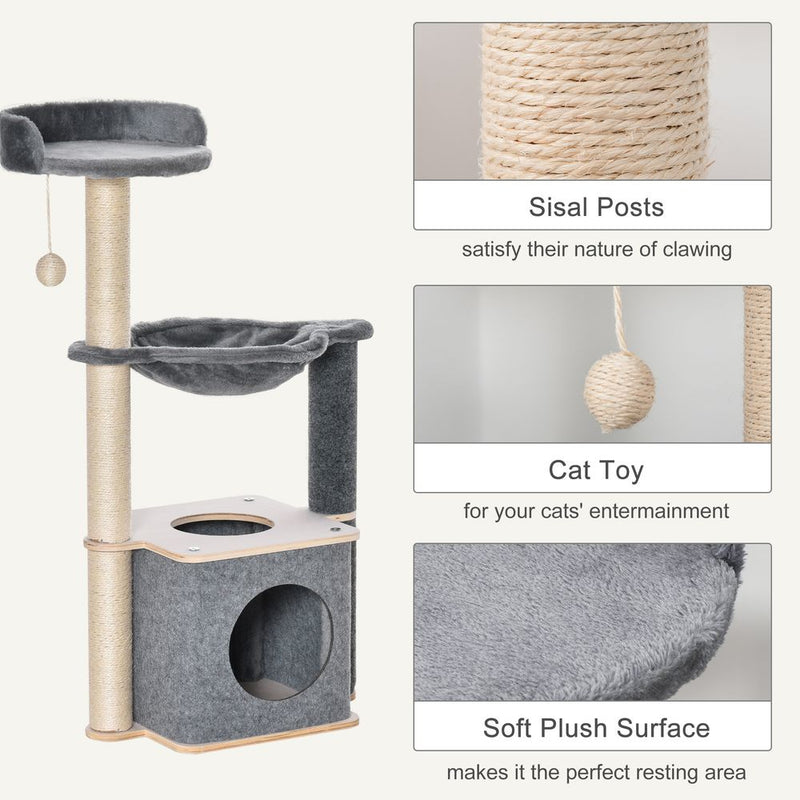 Cat Tree Tower Climbing  Activity Center with Sisal Scratching Post,  Pawhut