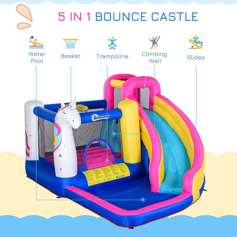 5 in 1 Bouncy Castle for Children with Blower for 3-8 Years