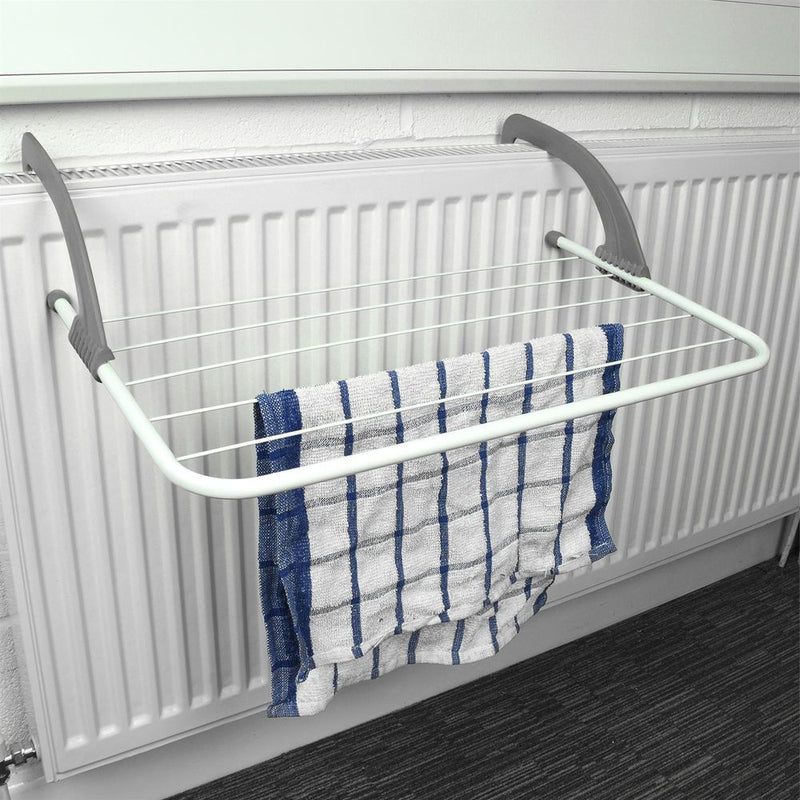 2 x GREY Over Radiator Clothes Airer