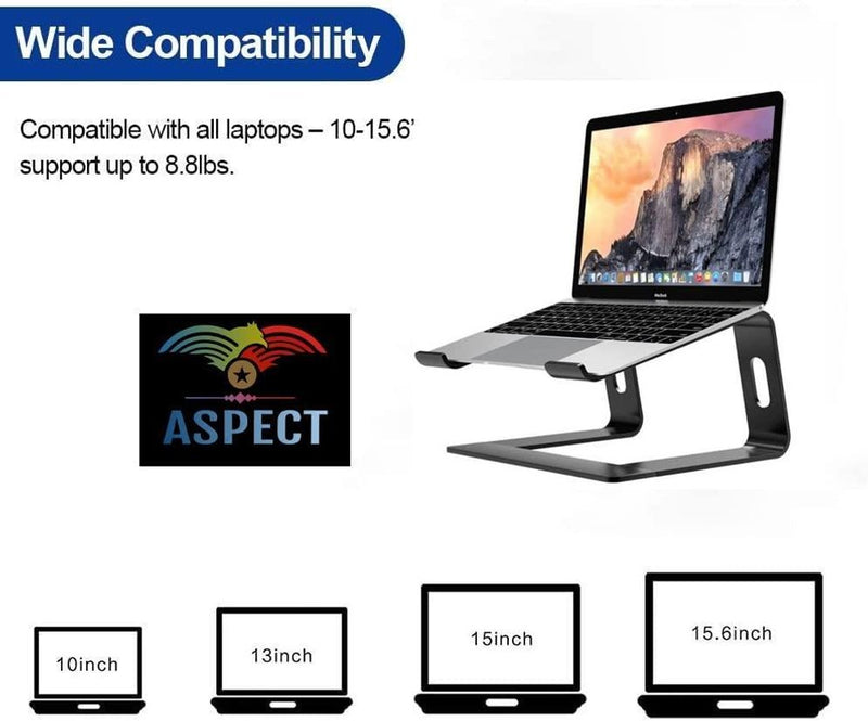 Aspect Metal Desktop Laptop Stand Compatible with All MacBook and Laptops