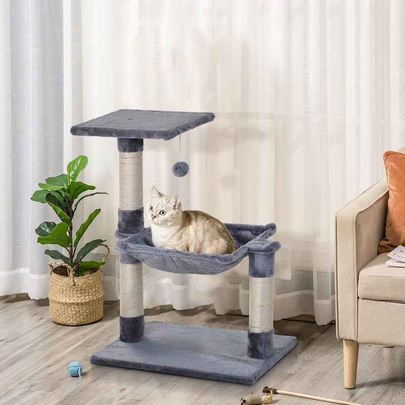 Cat Tree Scratching Posts  Natural Sisal Hammock Bed Kitty Activity Center 70Hcm