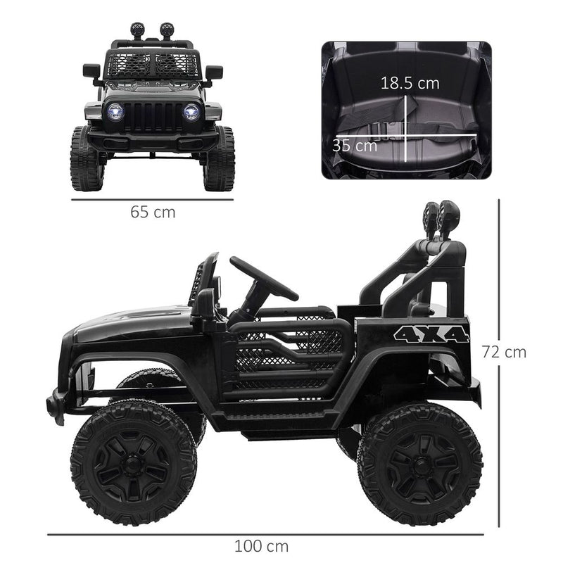 12V Kids Electric Ride On Car Truck Off-road Toy Remote Control Black