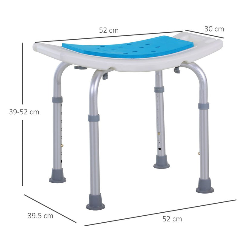 Adjust Aluminum Bath Stool Spa Shower Chair Non-Slip w/ Shower Hole