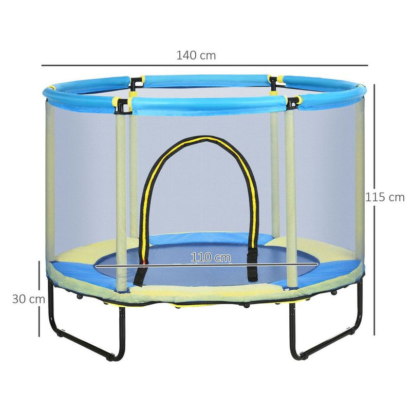 4.6 FT Trampoline with Enclosure Net Bungee Gym, Blue