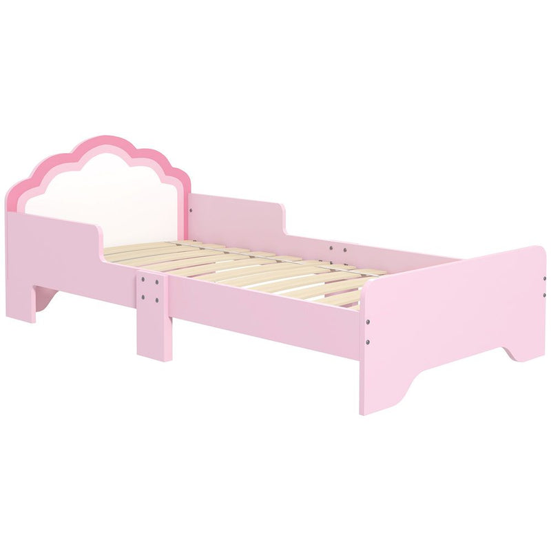 Toddler Bed Frame, Cloud-Designed Princess Bed, 143 x 74 x 55cm - Pink