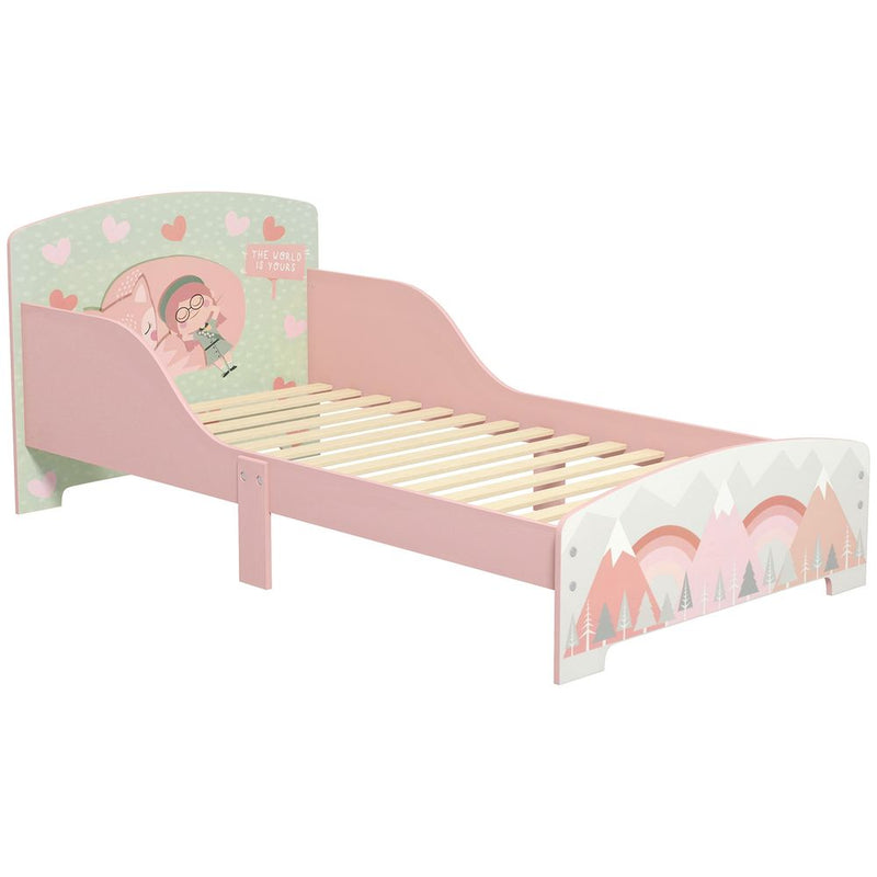 ZONEKIZ Toddler Bed Frame, Kids Bedroom Furniture for Ages 3-6 Years, Pink