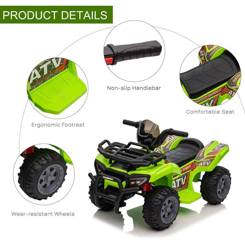 6V Kids Electric Ride on Car Toddler Quad Bike ATV for 18-36 month