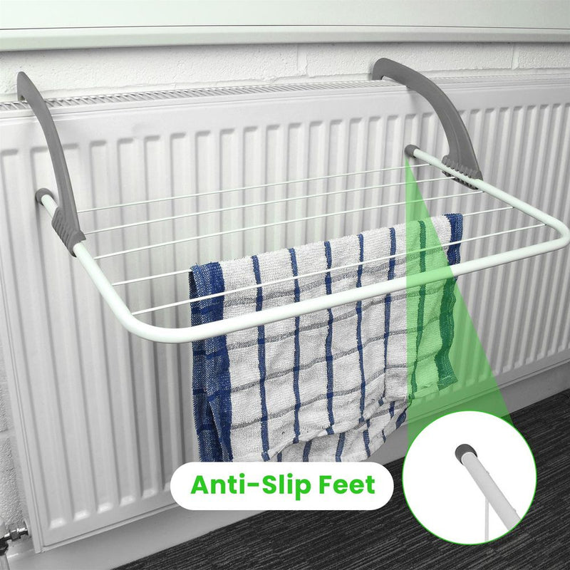 2 x GREY Over Radiator Clothes Airer