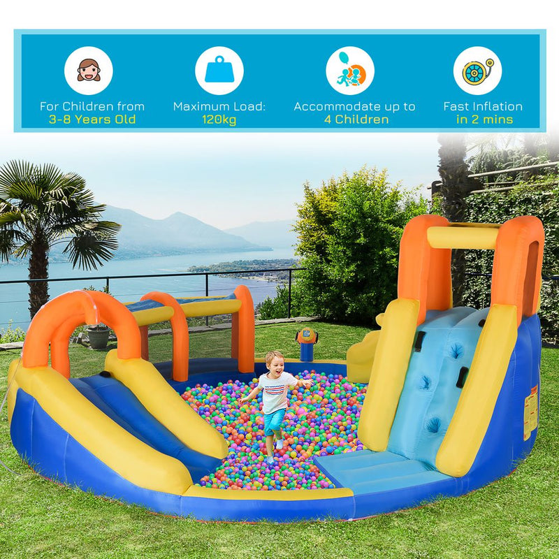 5 in 1 Kids Bouncy Castle Large Inflatable House Slide Water Gun