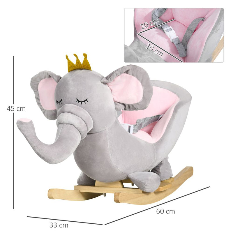 Baby Rocking Horse Elephant Rocking Chair Rocker Toy, for 18-36 Months